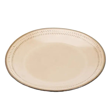 Тарілка сервірувальна кругла порцелянова 22.5 см бежева HP23378 (LG-2183918571)