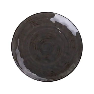 Тарілка сервірувальна кругла 26 см плоска порцелянова коричнева HP23393 (LG-2203469077)