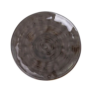 Тарілка сервірувальна кругла порцелянова 22 см коричнева HP23394 (LG-2203469078)