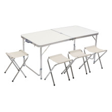 Стіл і 4 стільці для пікніка набір туристичних алюмінієвих складних алюмінієвих меблів для кемпінгу 8812-4 (LG-8812-4) Стіл і 4 стільці для пікніка набір туристичних алюмінієвих складних алюмінієвих меблів для кемпінгу 8812-4 (LG-8812-4)