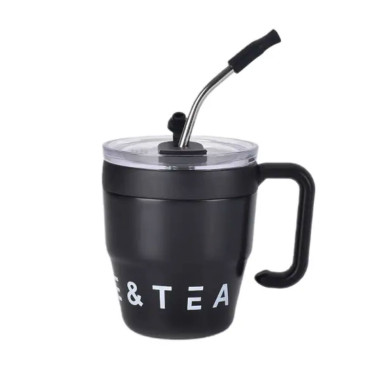 Термочашка Coffee & Tea з трубочкою чорна HP-14-23B (LG-2394098877)