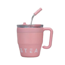 Термочашка Coffee & Tea з трубочкою рожева HP-14-23P (LG-2394098878) Термочашка Coffee & Tea з трубочкою рожева HP-14-23P (LG-2394098878)