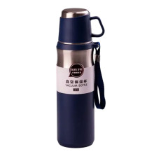 Термос з чашкою та ремінцем 600 мл з металевою колбою Синій HPGM80155BL (LG-2031814170) Термос з чашкою та ремінцем 600 мл з металевою колбою Синій HPGM80155BL (LG-2031814170)