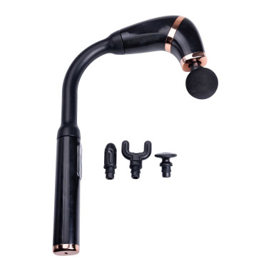 Перкусійний ручний масажер акумуляторний 17 Вт зарядка від USB до 3200 об/хв Чорний HP-11-11B (LG-HP-11-11B)