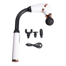 Перкусійний ручний масажер акумуляторний 17 Вт зарядка від USB до 3200 об/хв Білий HP-11-11W (LG-HP-11-11W)