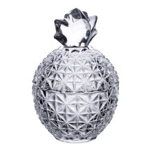 Цукерниця з кришкою Ø9 см ваза цукерниця кругла скляна прозора ананас HP-4-112 (LG-HP-4-112)