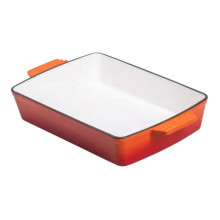 Форма для запікання чавунна 40х23.6х6 см форма для випічки 3 л Помаранчева HP-1-9O (LG-HP-1-9O)