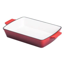 Форма для запікання чавунна 39.5х23.5х6 см форма для випічки 3 л Червона HP-1-9R (LG-HP-1-9R)