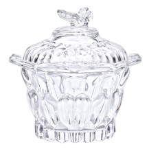 Цукерниця скляна Ø9 см цукерниця кругла з кришкою прозора HP-4-114 (LG-HP-4-114)