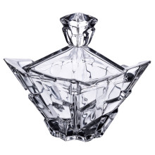 Цукорниця з кришкою 10×10×12 см ваза цукорниця квадратна скляна HP-4-118 (LG-HP-4-118)