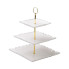 Етажерка для фруктів і десертів 3- ярусна квадратна, біла HP-7-730 (LG-2394098792)