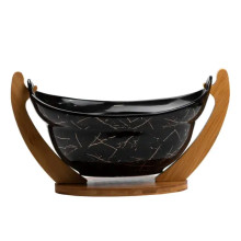 Фруктовниця порцелянова 32 x 18,5 x 18 см з бамбуковою підставкою HP1237 (LG-HP1237) Фруктовниця порцелянова 32 x 18,5 x 18 см з бамбуковою підставкою HP1237 (LG-HP1237)