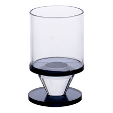 Підсвічник скляний 6×10 см на одну свічку підсвічник келих на ніжці декоративний Сірий HP-4-19S (LG-HP-4-19S)