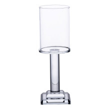 Підсвічник скляний на ніжці 6.5×20 см підсвічник келих декоративний прозорий HP-4-40S (LG-HP-4-40S)