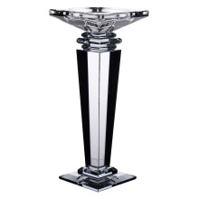 Підсвічник скляний на високій ніжці 9.5×9.5×24 см декоративний прозорий HP-4-54L (LG-HP-4-54L) Підсвічник скляний на високій ніжці 9.5×9.5×24 см декоративний прозорий HP-4-54L (LG-HP-4-54L)