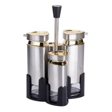 Набір для спецій на підставці 4 ємності 10х10х17 см ємності для приправ HP-1325 (LG-HP-1325)