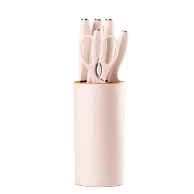 Набір кухонних ножів з підставкою 6 предметів білий HP1851057 (LG-2030163819)