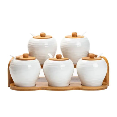 Набір банок для сипучих продуктів з 5 штук по 250 мл порцелянаовий HP1253 HP1253 (LG-HP1253)