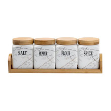 Набір для сипучих продуктів 4 штуки по 300 мл на бамбуковій підставці HP1210 (LG-HP1210) Набір для сипучих продуктів 4 штуки по 300 мл на бамбуковій підставці HP1210 (LG-HP1210)