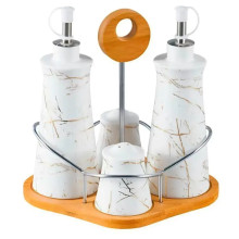 Набір для спецій 4 предмети на бамбуковій підставці HP1219 (LG-HP1219) Набір для спецій 4 предмети на бамбуковій підставці HP1219 (LG-HP1219)