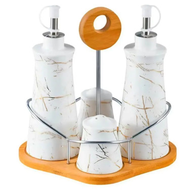 Набір для спецій 4 предмети на бамбуковій підставці HP1219 (LG-HP1219)