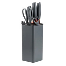 Набір кухонних ножів 5 штук з ножицями та овочечисткою 33/23.5/24.5/19.5 см Чорний HP27476 (LG-2183919001) Набір кухонних ножів 5 штук з ножицями та овочечисткою 33/23.5/24.5/19.5 см Чорний HP27476 (LG-2183919001)