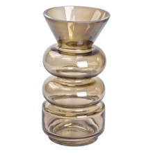 Ваза для цветов стекло 18 см декоративная ваза прозрачная для декора 650 мл Коричневая HP-10-15