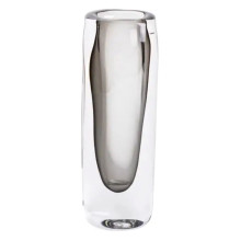 Ваза стеклянная прозрачная 7.7х5.5х24.5 см для цветов декоративная 200 мл Серая HP-10-16