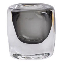 Ваза стеклянная прозрачная 10х7х11 см для цветов декоративная 120 мл Серая HP-10-18