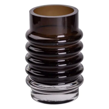 Ваза стеклянная декоративная 18 см в скандинавском стиле для цветов и интерьера 900 мл Черная HP-10-22