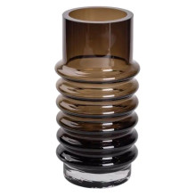 Ваза стеклянная декоративная 31 см в скандинавском стиле для цветов и интерьера 3 л Черная HP-10-23