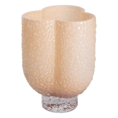 Ваза декоративная 18.5х16х25 см для цветов стеклянная фигурная ваза из цветного стекла 3 л Бежевая HP-10-30