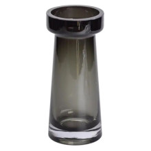 Ваза цилиндр для цветов 20 см стеклянная прозрачная ваза 500 мл Черная HP-10-34