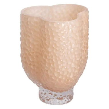 Ваза декоративная 13.5х13.5х18 см для цветов стеклянная фигурная ваза из цветного стекла 1 л Бежевая HP-10-29