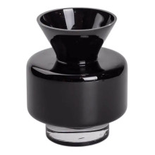 Ваза из цветного стекла для цветов 17.5 см декоративная ваза для декора и интерьера 1.5 л Черная HP-10-32