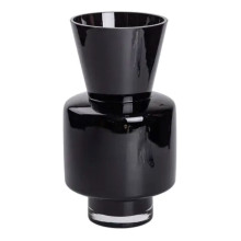 Ваза из цветного стекла для цветов 31 см декоративная ваза для декора и интерьера 4 л Черная HP-10-33