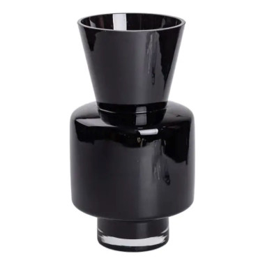 Ваза из цветного стекла для цветов 31 см декоративная ваза для декора и интерьера 4 л Черная HP-10-33