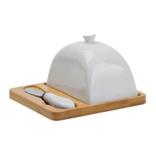 Маслянка порцелянова 15×15×9 см з ножем на підставці HP1255 (LG-HP1255)