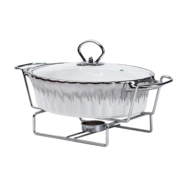 Марміт порцелянаовий на 1 л овальний з підігрівом 31×19×13 см HP1022 (LG-HP1022)