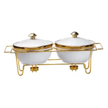 Марміт порцелянаовий на 2 секції по 1 л на металевій підставці HP1039 (LG-HP1039) Марміт порцелянаовий на 2 секції по 1 л на металевій підставці HP1039 (LG-HP1039)