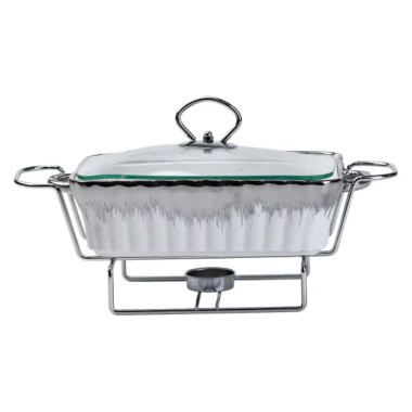 Марміт прямокутний на 1 л порцелянаовий з підігрівом 31×16×11 см HP1019 (LG-HP1019)