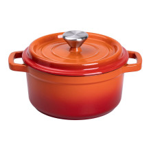Каструля чавунна емальована 2 л з кришкою Ø20 см Помаранчева HP-1-2O (LG-HP-1-2O)
