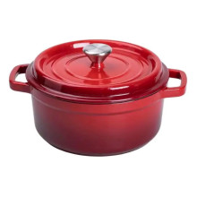 Каструля чавунна емальована 3 л з кришкою Ø24 см Помаранчева HP-1-3O (LG-HP-1-3O)