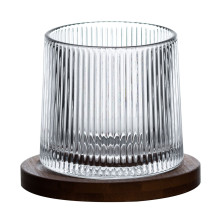 Обертова склянка для віскі 300 мл з бамбуковою підставкою HP1600 (LG-HP1600) Обертова склянка для віскі 300 мл з бамбуковою підставкою HP1600 (LG-HP1600)
