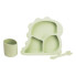 Дитячий набір силіконового посуду 3 предмети зелений HP34545G (LG-2183953909)