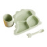 Дитячий набір силіконового посуду 3 предмети зелений HP34545G (LG-2183953909)