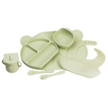 Дитячий набір силіконового посуду 7 предметів Зелений HP34546G (LG-2183953911) Дитячий набір силіконового посуду 7 предметів Зелений HP34546G (LG-2183953911)