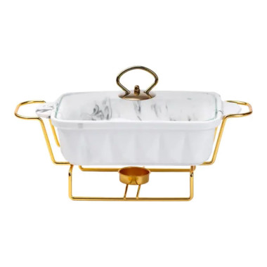 Марміт порцелянаовий на 1 літр із підігрівом на металевій підставці HP1028 (LG-HP1028)