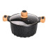 Набір посуду, 3 каструлі, з товстодонною алюмінієвою лопаткою та ополоником MGC, чорний HP-4-401B (LG-2358506265)