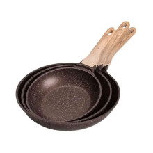 Набір сковорідок із 3 предметів із товстим дном з алюмінію MGC кавовий HP-4-410CO (LG-2358506275)